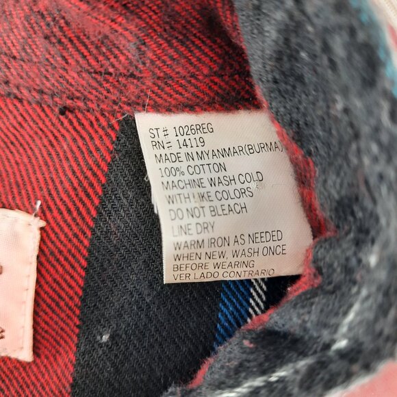 ELY CATTLEMAN Western Flannel Striped Pearl Snap Shirt Men’s Size Large Rodeo - Picture 8 of 8